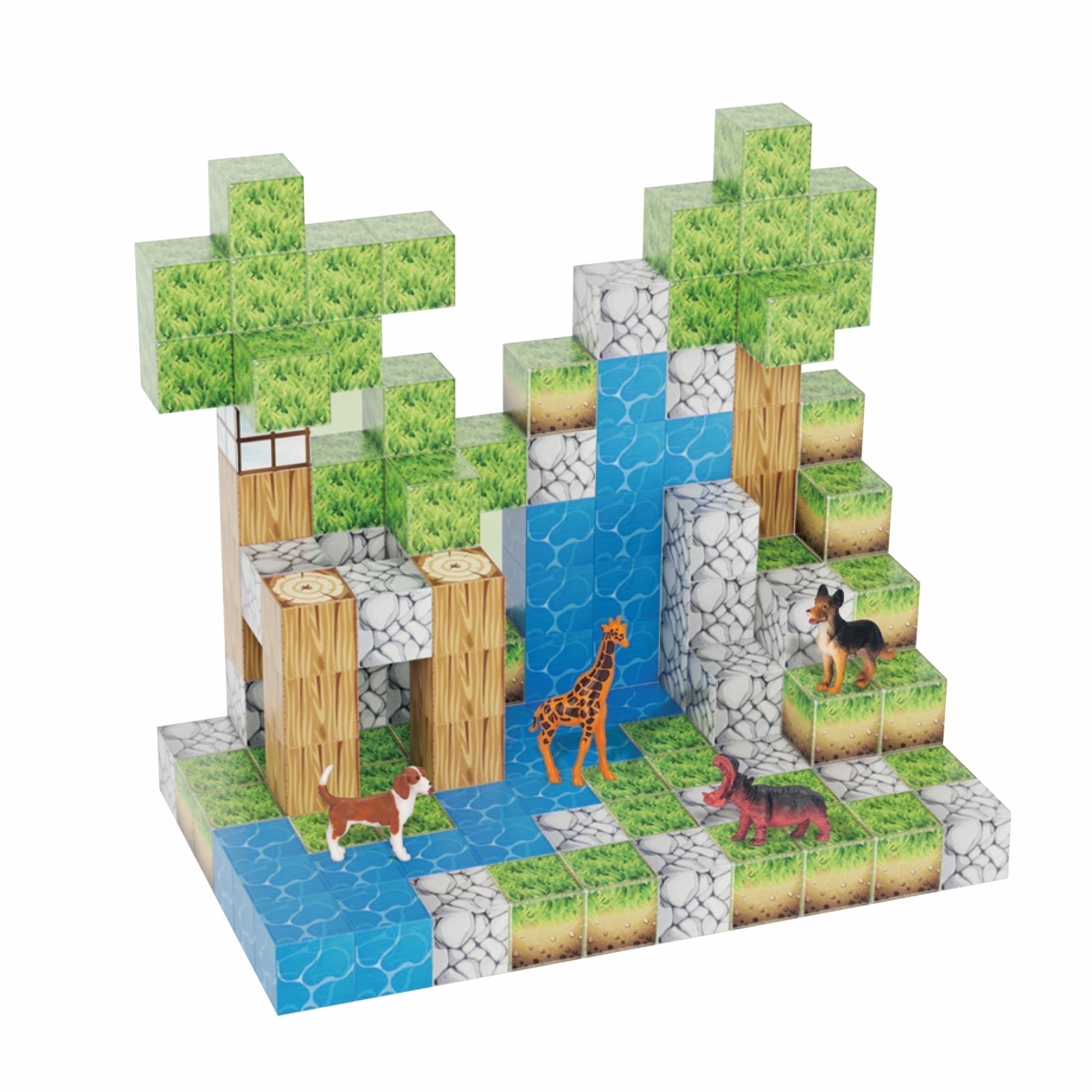 Contixo Magnetic Building Blocks Set for Kids, STEM and Creative Play Magnetic Toys with Animal Figures, 145-Piece