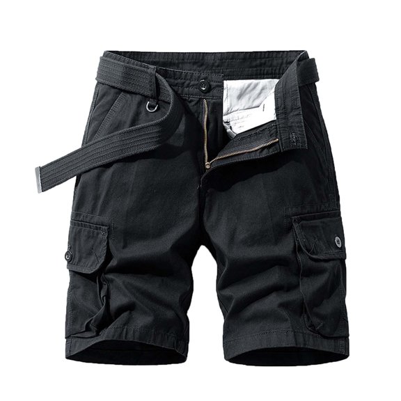 Swim Trunk Mens Swim Shorts Men's Plus Size Cargo Shorts Multi-Pockets Relaxed Summer Beach Shorts Pants Black L
