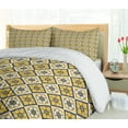 thumbnail image 5 of Ambesonne Spring Duvet Cover Sets, Yellow Tile Flowers, 2-Queen, Charcoal Grey Yellow, 5 of 7