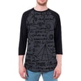 thumbnail image 1 of Math Geek Formulas Mens Raglan T Shirt Heather Black-Black LG, 1 of 1