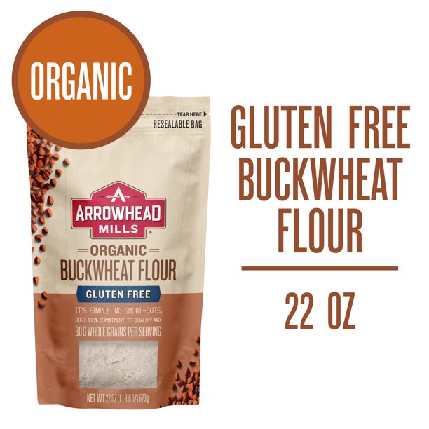 Arrowhead Mills Organic Buckwheat Flour, Gluten Free Flour, 22 oz Bag