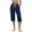 2-Navy, variant on Capri Pants for Women Elastic High Waisted Loose Fit Drawstring Soft Workout Causal Lounge Pants Daily Lightweight Summer Capris with Side Pockets