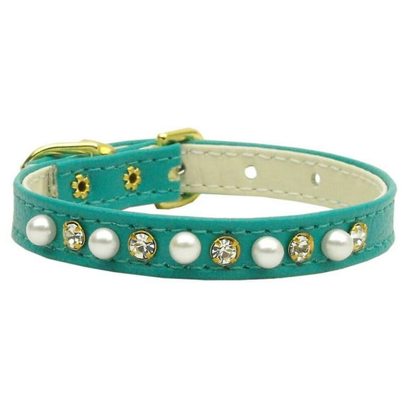 Dog, Puppy and Pet Collar, "3/8" Wide Pearl Clear Crystals"
