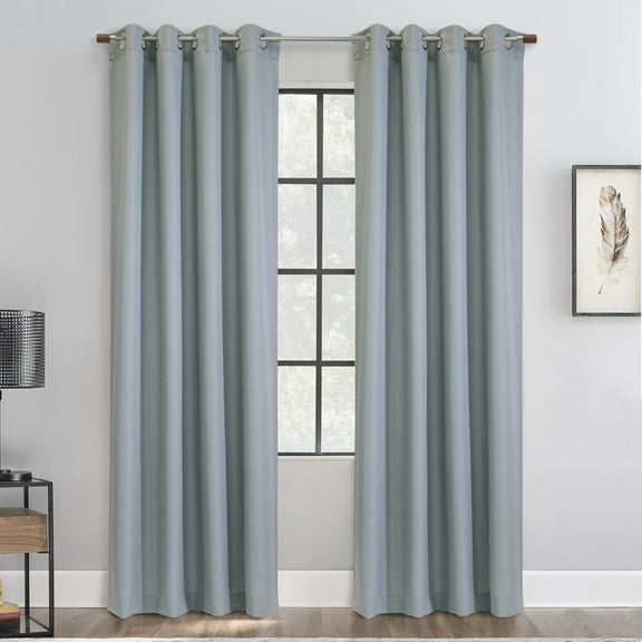 Loft Living Jarvis Light Filtering Grommet Indoor Curtain 52 x 95 in Blue