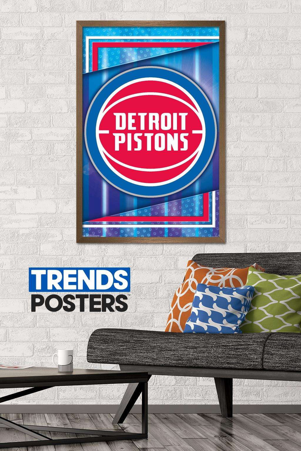 NBA Detroit Pistons - Logo 17 Wall Poster, 22.375" x 34", Framed