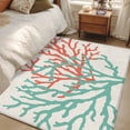 thumbnail image 4 of 2.7'x5' Area Rugs, Teal Red Coral Indoor Outdoor Area Rug for Living Room Bedroom, Summer Ocean Nautical Coastal Rustic Burlap Washable Bathroom Rugs Kitchen Floor Carpet Mats Home Decor Aesthetic, 4 of 8