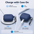 thumbnail image 7 of Lonmuju Silicone Case Cover for Airpods 4th Gen, Protective Earbud Skin with Cleaning Kit and Carabiner,Dark blue, 7 of 7