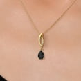 thumbnail image 3 of Gem Stone King 14K Yellow Gold Black Onyx and Lab Grown Diamond Pendant Necklace for Women | 0.88 Cttw | Gemstone December Birthstone | Pear Shape 8X5MM | With 18 inch Chain, 3 of 6
