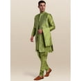 thumbnail image 5 of SKAVIJ Kurta Pajama Jacket Scarf 4-Piece Set Embroidered Wedding Party Dress Green L, 5 of 5