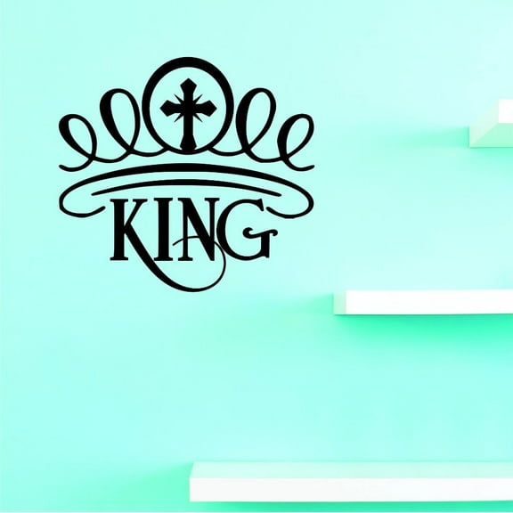 Custom Decals King Wall Art Size: 12 X 18 Inches Color: Black