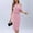 005 Pink, variant on Women's Off The Shoulder Short Sleeve Ribbed Knit Dress Casual Party Bodycon Midi Dresses