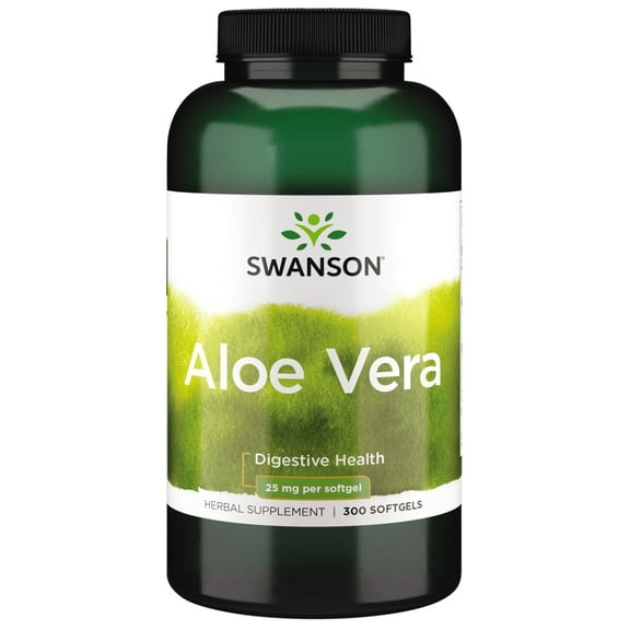 Swanson Aloe Vera 25 mg 300 Softgels