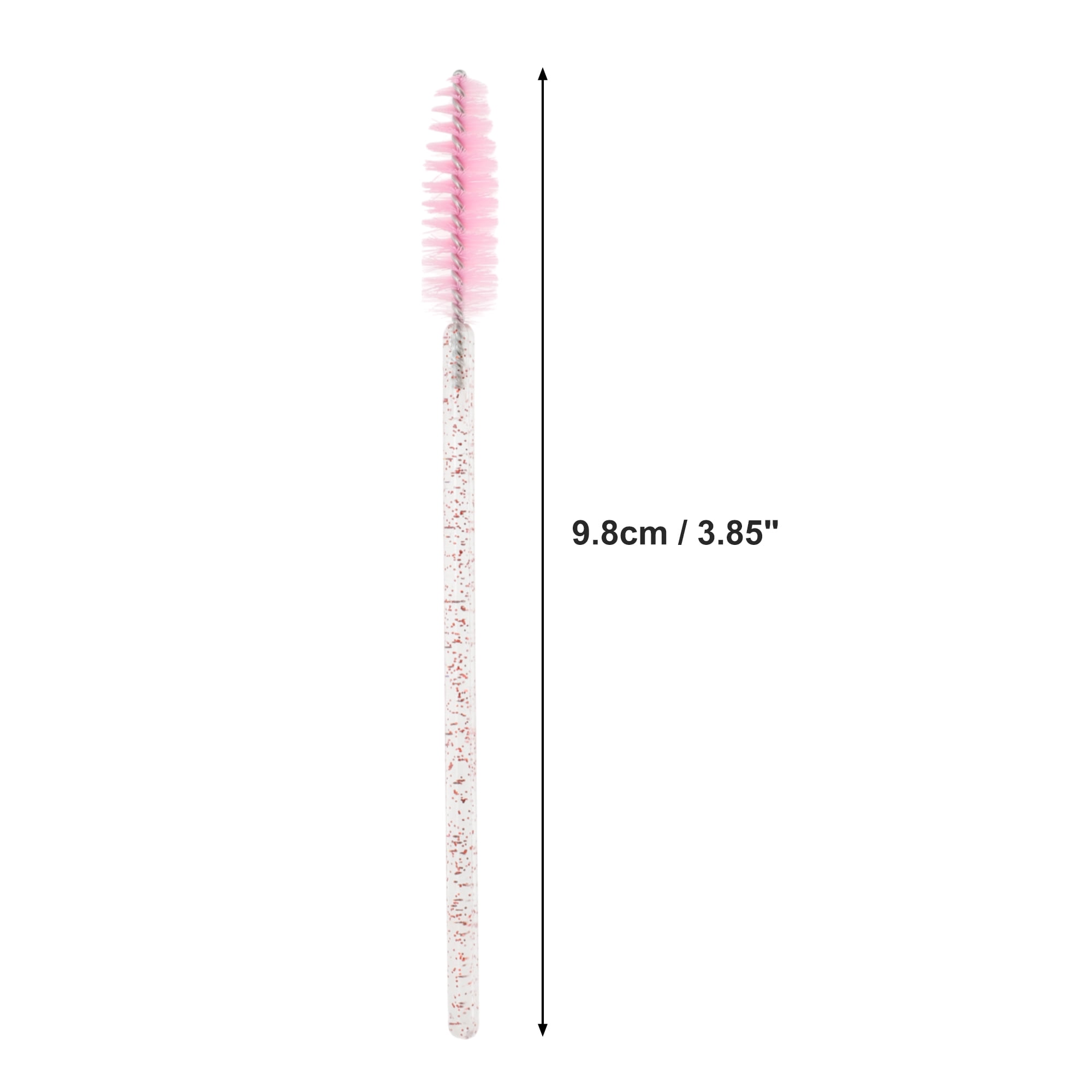 Unique Bargains 100 Pcs Portable Eyelash Brush with Protective Case for Vacation Pink