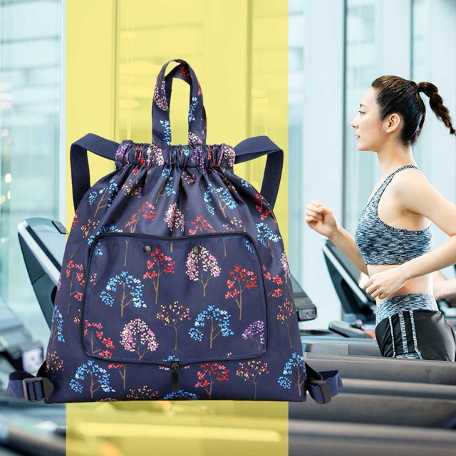Baloncesto Yoga Bolsa Cordón Plegable Mujeres Mochila Nylon para Viajes (Árbol) Likrtyny Para Estrenar