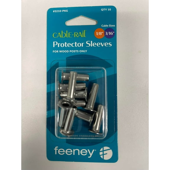 Feeney CR-3210-PKG Stainless Protector Sleeve for Wood Posts, Small (Pack of 10)