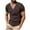 Brown, variant on Men's Slim Fit Henley Shirts Long Sleeve Deep V Neck Button T-shirt Lightweight Stretch Workout Tees Athletic Undershirts Brown S