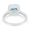 thumbnail image 4 of Halo Princess Cut Wedding Ring Aquamarine CZ 925 Sterling Silver Size 9, 4 of 7
