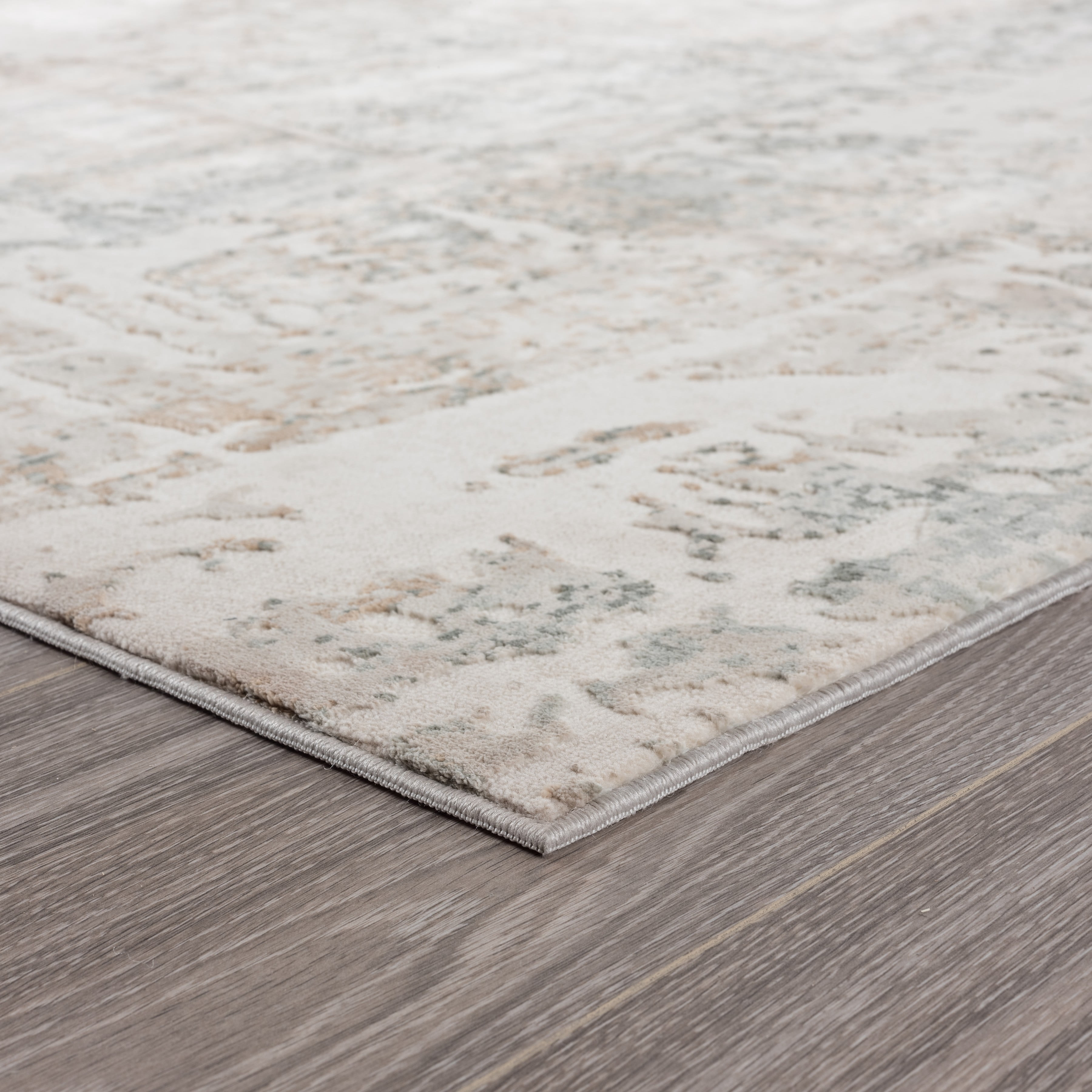 LR Home Martha Denie Gray/Taupe Contemporary Abstract Polyester Area Rug, 1'10" x 3'