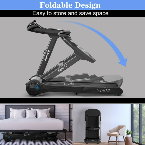 SuperFit 2.25HP Folding Treadmill Running Machine W APP Heart Rate Walmart
