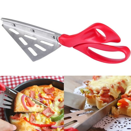 Zebra Cutter Catch Tray 2 in 1 Pizza Scissors Slicer Cutter, Server Tray Food Serving Tools Cook Gadget ,Stainless Steel Anti-stick Pizza Cutter for baking Tools Kitchen, Tray Divider Food Serving Tool ()