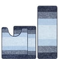 thumbnail image 3 of Bathroom Rugs, Yamaziot Bath Mat Set of 3, Absorbent Microfiber Non Slip Shaggy Ultra Soft Bathroom Runner with U Shaped Contour Toilet Mat for Tub Front, Shower Inside Floor, 3 of 8