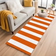 thumbnail image 2 of Burnt Orange Striped Large Area Rugs for Bedroom Living Room, Soft Non Slip Carpet Bedside Rug, Thanksgiving Orange White Stripes Rectangular Floor Cover Kitchen Accent Rug 2'x6' for Office, 2 of 9