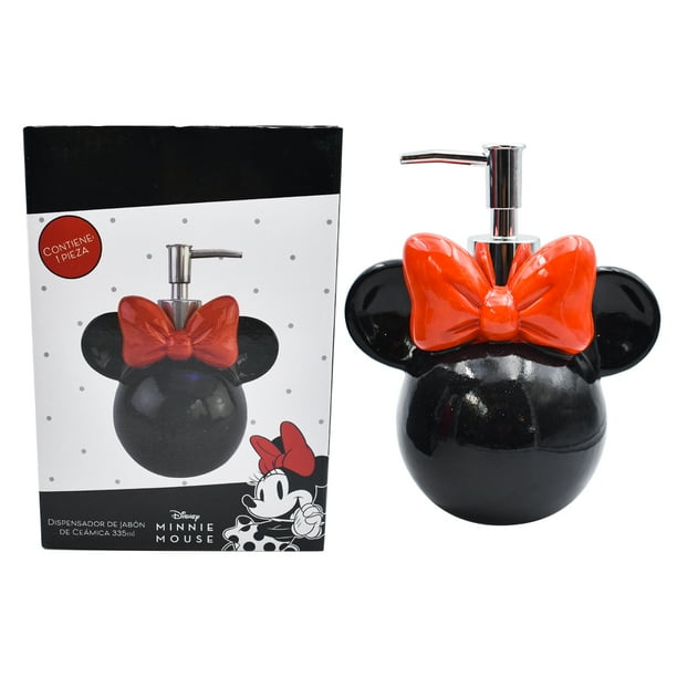 Dispensador de Cerámica para Jabón Líquido Ambient 21 Colección Disney Modelo Minnie 3D Capacidad 335 ml con Caja de Regalo