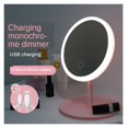 thumbnail image 2 of Desktop Vanity Mirror With Led Light, Pink Student Dormitory Table Makeup Mirror Ring Shape ,Widely Use, 2 of 7