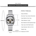 thumbnail image 4 of Multi-Function Quartz Chronograph Watch for Women, Luminous Silver Gold Bullhead Design, Casual Date Bracelet Style, 4 of 5