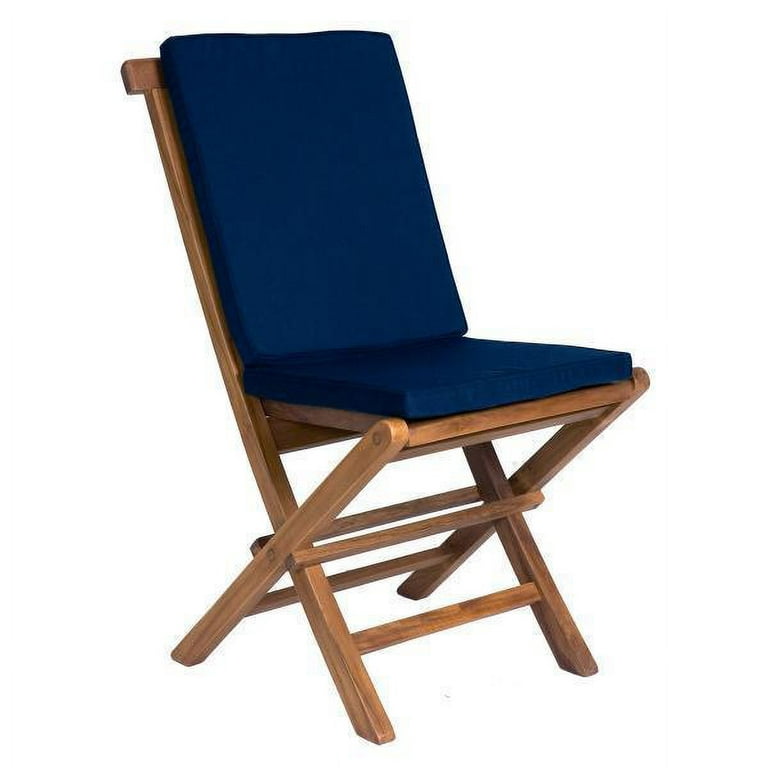 All Things Cedar Folding Chair Set with White Cushions