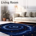 thumbnail image 2 of ODIKA 8'x10' Machine Washable Non-Slip Area Rug, Spiral Galaxy Constellation Cave Tunnel Sanctuary with Removable Base High Traffic Rug, Blue, 679361, 2 of 7