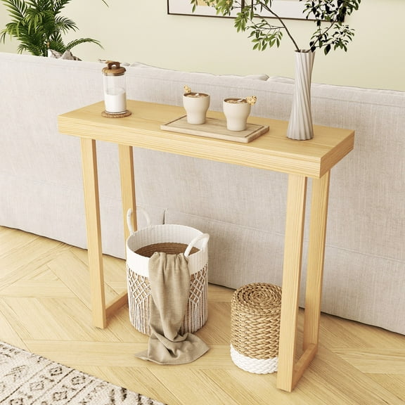 36" Wooden Simplistic Console Table, TV Stand Display Center Mid-Century Stylish Sofa Side Table for Entryway, Hallway, Foyer, Living Room