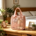 thumbnail image 6 of Tdxkok Portable Large Capacity Mesh Makeup Bag Travel Toiletry Storage Organizer Pouch Pink, 6 of 7