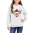 thumbnail image 4 of Lorytime Christmas Sweater for Kids Girls Boys Reindeer Hoodies Long Sleeve Pullover Drop Shoulder Cute Tops White 4 Years, 4 of 4