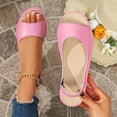 thumbnail image 5 of SZJXBUY Sandals Women Comfortable Wide Breathable Summer Open Toe Dressy Casual Flat Sandals Elegant Beach Vacation Ankle Strap Outdoor Walking Shoes Pink,42, 5 of 9