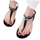 thumbnail image 3 of Bmisegm Ladies Summer Rhinestone Butterfly Jelly Clip Toe Beach Big Size Flat Transparent Sandals Womens Sandals Summer Black 7, 3 of 5