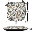 thumbnail image 5 of Jurassic Chair Seating Cushion Set of 2, Pattern Dinosaurs Enormous Museum History Cartoony Illustration, Seat Pads for Office with Anti-slip Backing, 16"x16", Dark Orange Burgundy, by Ambesonne, 5 of 6