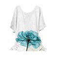 thumbnail image 1 of Blusas sueltas de manga corta con estampado Floral de verano clásico para mujer Pompotops  hfajkhk130020, 1 of 1