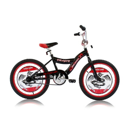Wonder Wheels 20" BMX S-Type Frame Boy's Bicycle Coaster Brake One Piece Crank Chrome Rims Black Tire Kid's Bike - Black