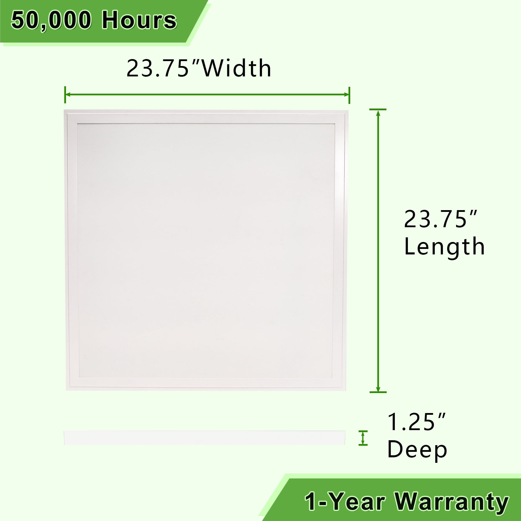 GT-Lite 2 ft. x 2 ft. 4200 Lumen LED Flat Panel Ceiling Flush Mount Light, White, 2-Pack