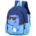 thumbnail image 1 of Mochila de viaje para niños pequeños, bolso escolar lindo y fresco con dibujos animados (mochila azul dinosaurio), 1 of 5