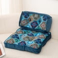 thumbnail image 3 of Velvet Chair Seat Cushions for Kitchen Dining Room Chairs Boho Printed Chair Pad with Ties Soft and Comfortable Square Chair Cushion 16"x16", 3 of 8