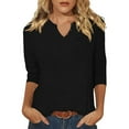 thumbnail image 2 of Tops for Women Trendy Loose Long Sleeve Shirt Women Tight Fitting Athletic Shirts Camp Shirts Plaid Oversized Shiny Long Sleeve Shirt High Neck Top Graphic Tee T Tops Fit Clothe T Black 2XL, 2 of 4