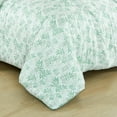 thumbnail image 4 of Chezmoi Collection Venus 3-Piece Floral Leaves Comforter Set Full, Green White Leaves Printed Microfiber Lightweight Bedding Set for All season, 4 of 9