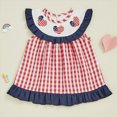 thumbnail image 2 of Sgkm Baby Girl Dresses Sleeveless Rounded Neck Toddler Girl Dress Plaid Fourth of July Outfit Flag Clothes, 2 of 5