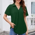 thumbnail image 2 of Plebaso Women's Shirts Collared Short Sleeve Casual Tops Button down Pullover Business Shirts for Work, 2 of 7