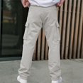 thumbnail image 4 of Mens Cargo Pants Elastic Waist Stretch Hiking Pants Lightweight Quick-Dry Windproof Workout Trousers With Multi Pockets, 4 of 9