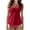 Red, variant on Tankini Swimsuits for Women V Neck Ruched Swim Top with Bottom Tummy Control 2 Piece Bathing Suit Modest Swimwear
