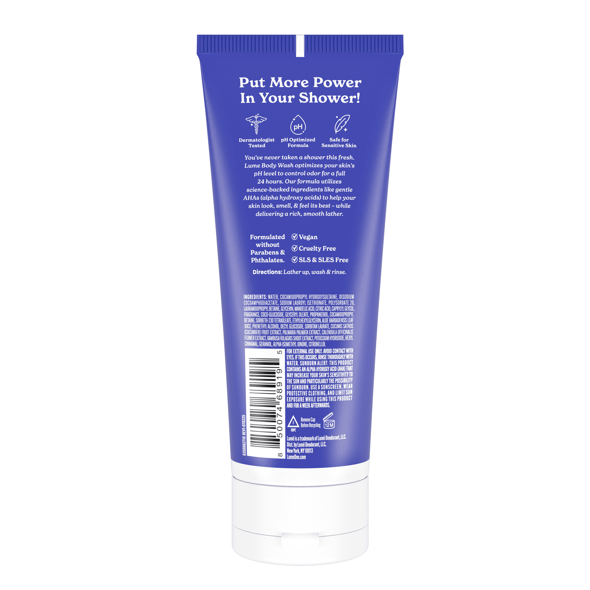 Lume Hydrating Acidified Body Wash Gel, Soft Powder, 7 fl oz