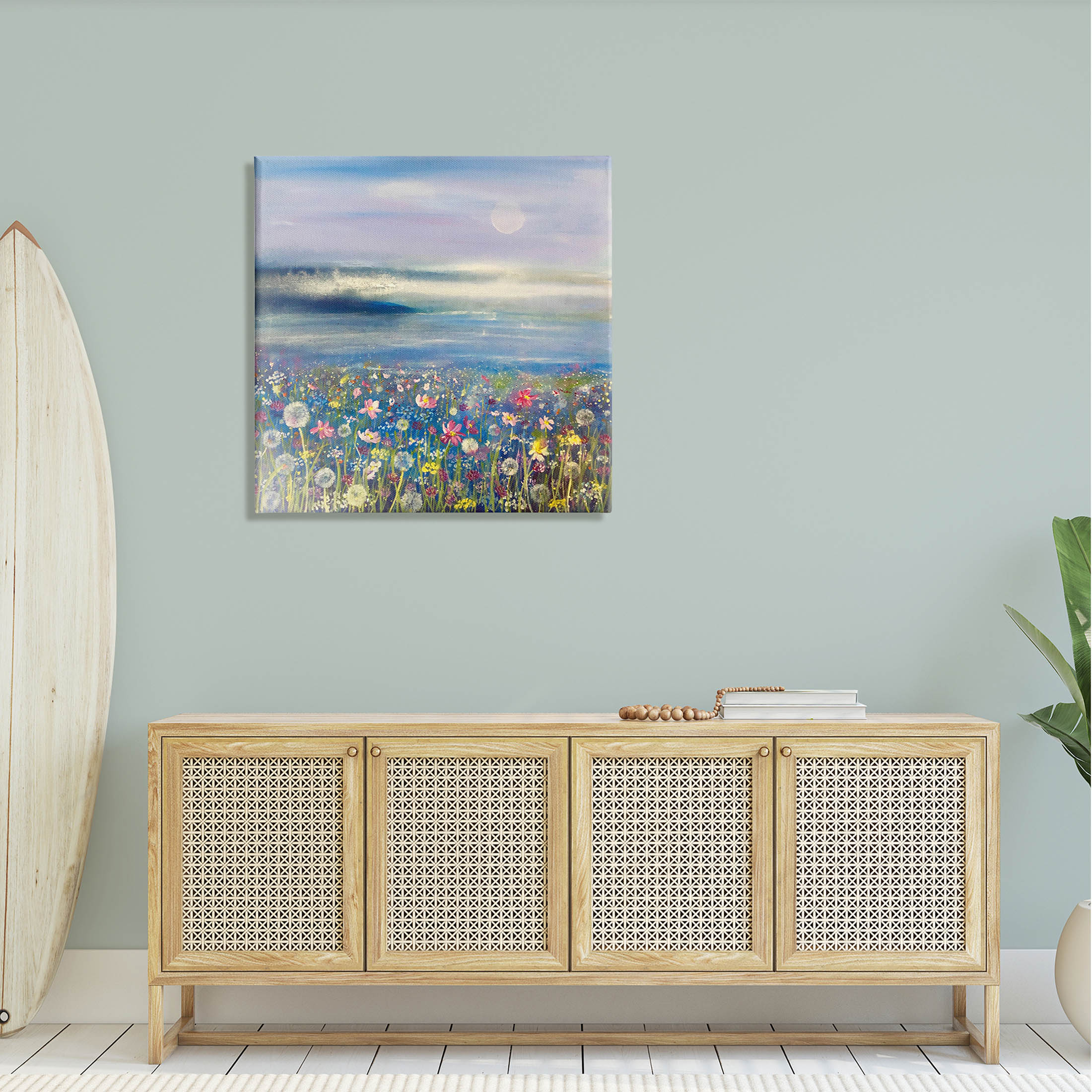 Stupell Industries Moonlit Lake Meadow Painting Gallery Wrapped Canvas Print Wall Art, Design by Emma Catherine Debs
